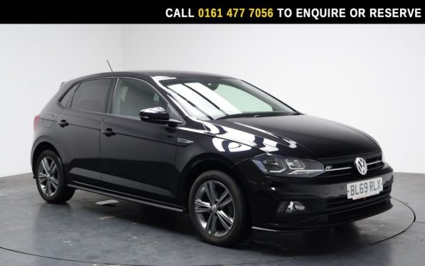 Used 2019 BLACK VOLKSWAGEN POLO Hatchback 1.0 TSI GPF R-Line Hatchback 5dr Petrol DSG Euro 6 (s/s) (115 ps) (reg. 2019-12-27) for sale in Stockport