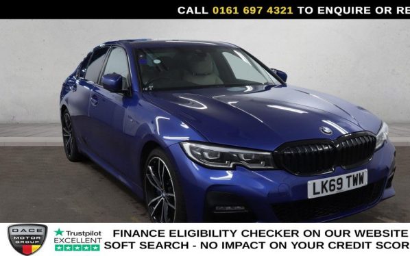 Used 2019 BLUE BMW 3 SERIES Saloon 2.0 320i M Sport Saloon 4dr Petrol Auto xDrive Euro 6 (s/s) (184 ps) (reg. 2019-09-25) for sale in Manchester