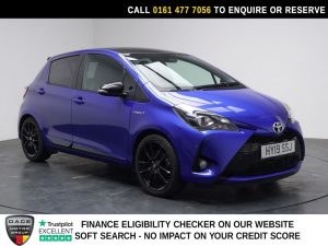 Used 2019 BLUE TOYOTA YARIS Hatchback 1.5 VVT-h GR SPORT Hatchback 5dr Petrol Hybrid E-CVT Euro 6 (s/s) (100 ps) (reg. 2019-06-19) for sale in Stockport