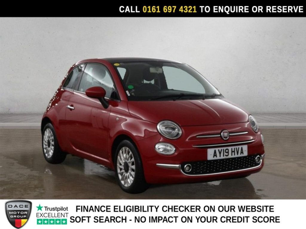 Used 2019 RED FIAT 500 Hatchback 0.9 TwinAir Lounge Hatchback 3dr Petrol Manual Euro 6 (s/s) (85 bhp) (reg. 2019-03-02) for sale in Manchester