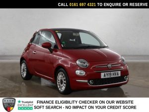 Used 2019 RED FIAT 500 Hatchback 0.9 TwinAir Lounge Hatchback 3dr Petrol Manual Euro 6 (s/s) (85 bhp) (reg. 2019-03-02) for sale in Manchester
