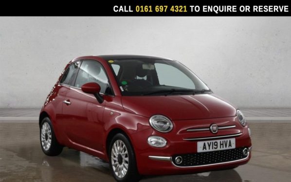 Used 2019 RED FIAT 500 Hatchback 0.9 TwinAir Lounge Hatchback 3dr Petrol Manual Euro 6 (s/s) (85 bhp) (reg. 2019-03-02) for sale in Manchester