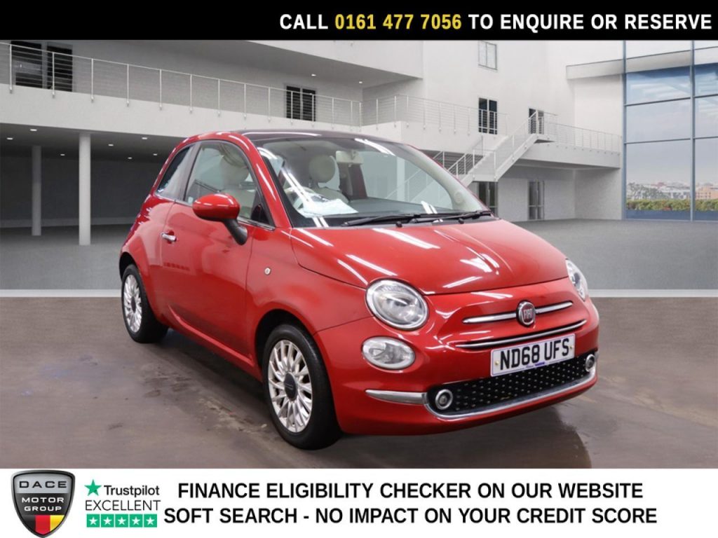 Used 2019 RED FIAT 500 Hatchback 1.2 Lounge Hatchback 3dr Petrol Manual Euro 6 (s/s) (69 bhp) (reg. 2019-01-31) for sale in Stockport
