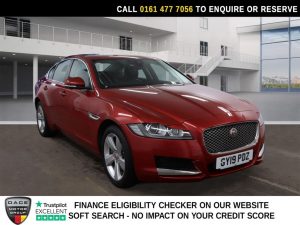 Used 2019 RED JAGUAR XF Saloon 2.0i Portfolio GPF Saloon 4dr Petrol Auto Euro 6 (s/s) (250 ps) (reg. 2019-03-12) for sale in Stockport