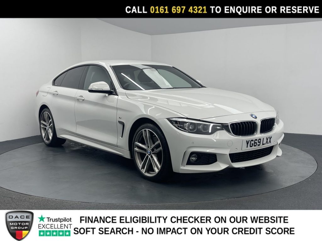 Used 2019 WHITE BMW 4 SERIES GRAN COUPE Hatchback 2.0 420i GPF M Sport Hatchback 5dr Petrol Auto xDrive Euro 6 (s/s) (184 ps) (reg. 2019-09-18) for sale in Manchester