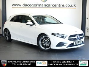 Used 2019 WHITE MERCEDES-BENZ A-CLASS Hatchback 1.3 A180 AMG Line (Executive) Hatchback 5dr Petrol Manual Euro 6 (s/s) (136 ps) (reg. 2019-03-21) for sale in Altrincham