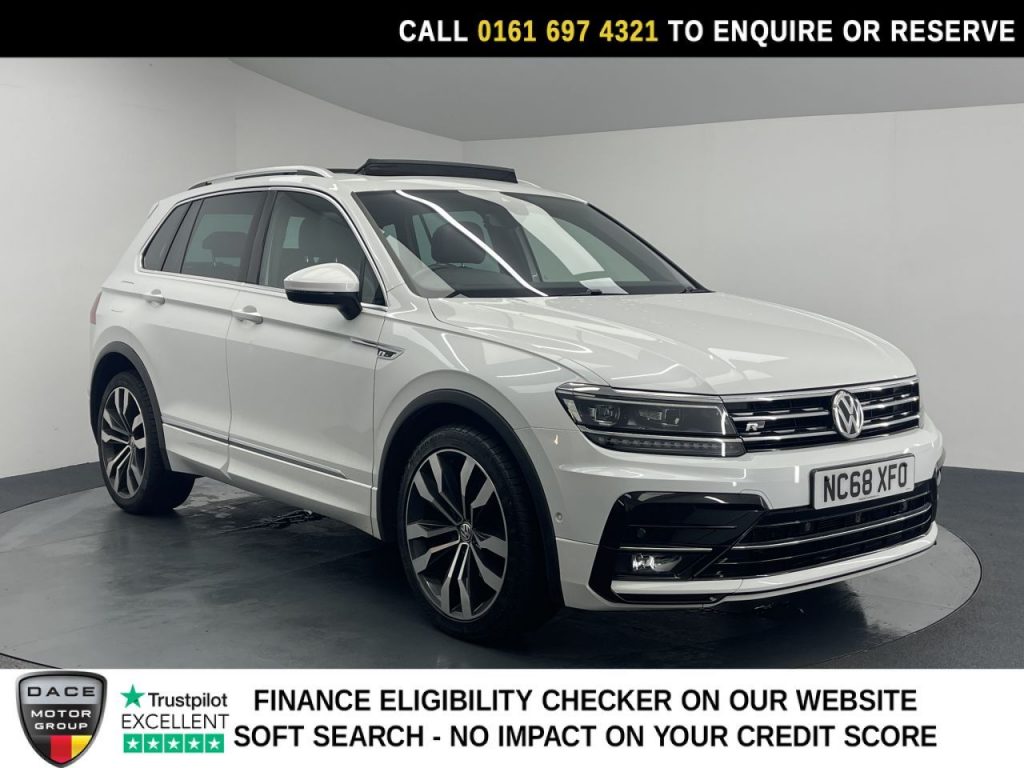 Used 2019 WHITE VOLKSWAGEN TIGUAN SUV 2.0 TDI R-Line SUV 5dr Diesel DSG 4Motion Euro 6 (s/s) (150 ps) (reg. 2019-01-31) for sale in Manchester