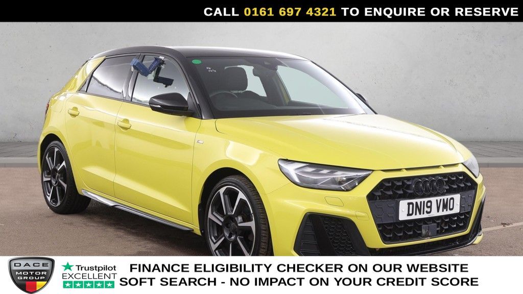 Used 2019 YELLOW AUDI A1 Hatchback 1.5 TFSI 35 S line Contrast Edition Sportback 5dr Petrol Manual Euro 6 (s/s) (150 ps) (reg. 2019-04-26) for sale in Manchester
