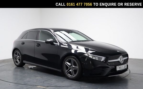 Used 2020 BLACK MERCEDES-BENZ A-CLASS Hatchback 1.3 A180 AMG Line (Executive) Hatchback 5dr Petrol Manual Euro 6 (s/s) (136 ps) (reg. 2020-01-30) for sale in Stockport
