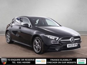 Used 2020 BLACK MERCEDES-BENZ A-CLASS Hatchback 1.3 A250e 15.6kWh AMG Line (Executive) Hatchback 5dr Petrol Plug-in Hybrid 8G-DCT Euro 6 (s/s) (218 ps) (reg. 2020-03-24) for sale in Altrincham