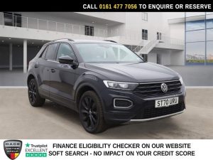 Used 2020 BLACK VOLKSWAGEN T-ROC SUV 1.5 TSI EVO Black Edition SUV 5dr Petrol Manual Euro 6 (s/s) (150 ps) (reg. 2020-12-07) for sale in Stockport
