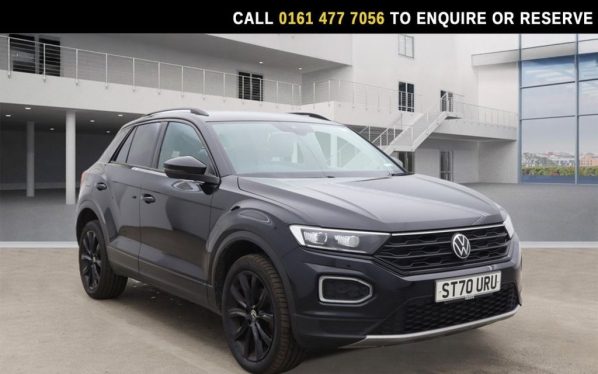 Used 2020 BLACK VOLKSWAGEN T-ROC SUV 1.5 TSI EVO Black Edition SUV 5dr Petrol Manual Euro 6 (s/s) (150 ps) (reg. 2020-12-07) for sale in Stockport