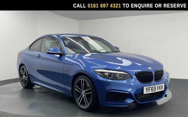Used 2020 BLUE BMW 2 SERIES Coupe 1.5 218i GPF M Sport Coupe 2dr Petrol Auto Euro 6 (s/s) (136 ps) (reg. 2020-01-27) for sale in Manchester