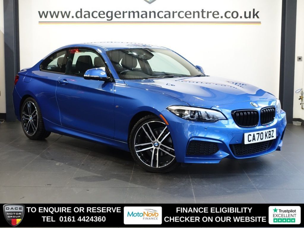 Used 2020 BLUE BMW 2 SERIES Coupe 2.0 218i M Sport Coupe 2dr Petrol Auto Euro 6 (s/s) (136 ps) (reg. 2020-12-23) for sale in Altrincham