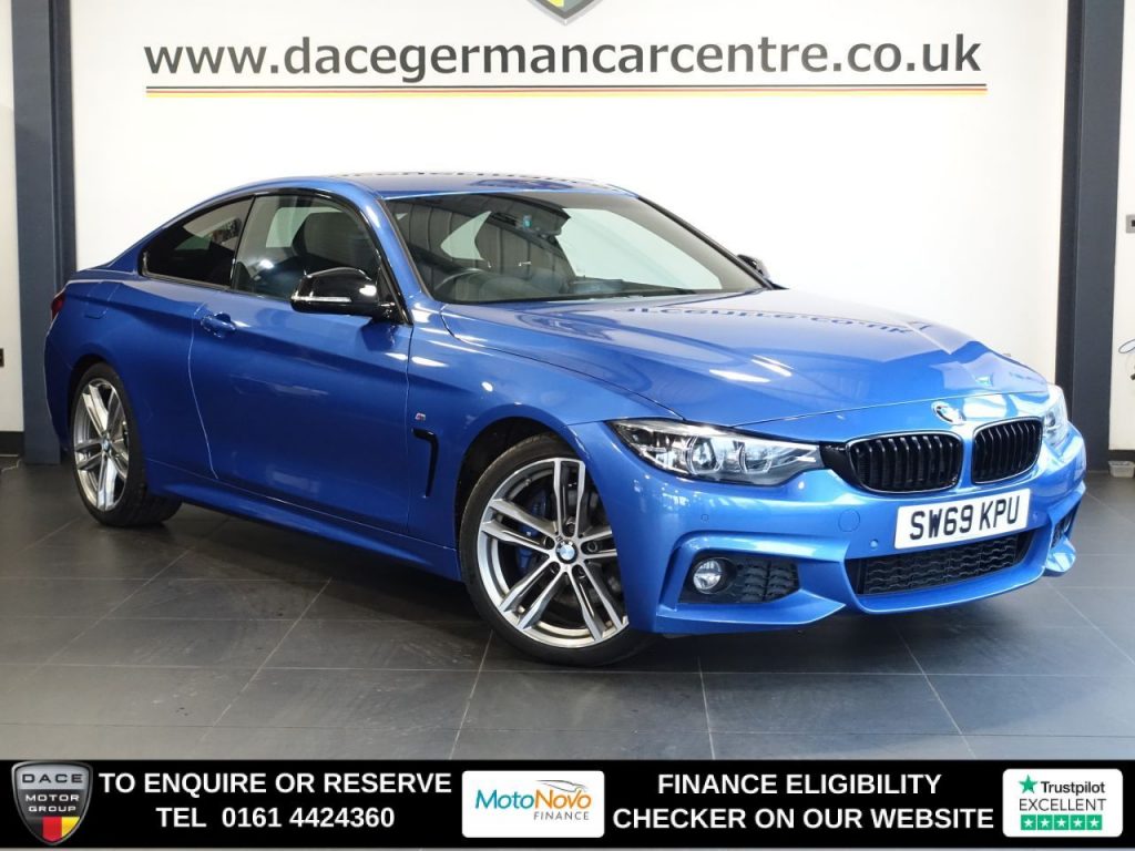 Used 2020 BLUE BMW 4 SERIES Coupe 2.0 420i GPF M Sport Coupe 2dr Petrol Auto Euro 6 (s/s) (184 ps) (reg. 2020-02-28) for sale in Altrincham
