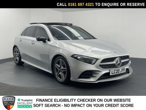 Used 2020 SILVER MERCEDES-BENZ A-CLASS Hatchback 1.3 A200 AMG Line (Premium Plus 2) Hatchback 5dr Petrol 7G-DCT Euro 6 (s/s) (163 ps) (reg. 2020-07-01) for sale in Manchester