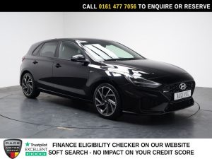 Used 2021 BLACK HYUNDAI I30 Hatchback 1.5 T-GDi MHEV N Line Hatchback 5dr Petrol Hybrid Manual Euro 6 (s/s) (159 ps) (reg. 2021-03-25) for sale in Stockport
