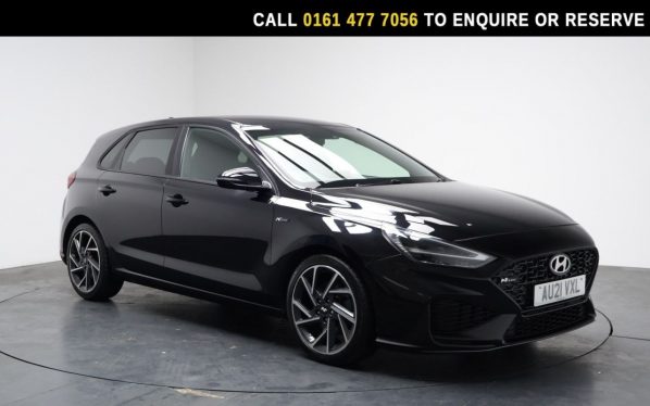 Used 2021 BLACK HYUNDAI I30 Hatchback 1.5 T-GDi MHEV N Line Hatchback 5dr Petrol Hybrid Manual Euro 6 (s/s) (159 ps) (reg. 2021-03-25) for sale in Stockport