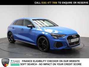 Used 2021 BLUE AUDI A3 Hatchback 1.5 TFSI 35 S line Sportback 5dr Petrol Manual Euro 6 (s/s) (150 ps) (reg. 2021-09-01) for sale in Stockport