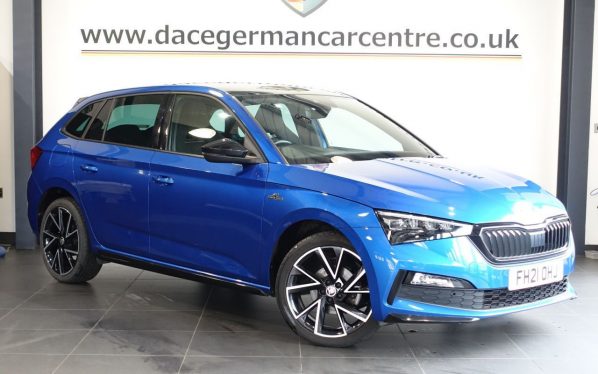 Used 2021 BLUE SKODA SCALA Hatchback 1.0 TSI Monte Carlo Hatchback 5dr Petrol DSG Euro 6 (s/s) (110 ps) (reg. 2021-07-30) for sale in Altrincham