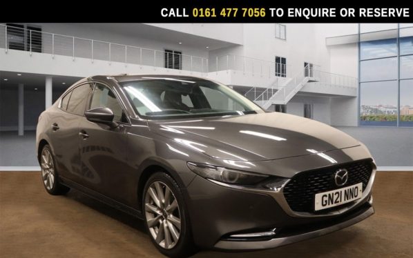 Used 2021 GREY MAZDA MAZDA3 Saloon 2.0 e-SKYACTIV-X MHEV GT Sport Saloon 4dr Petrol Manual Euro 6 (s/s) (186 ps) (reg. 2021-07-31) for sale in Stockport