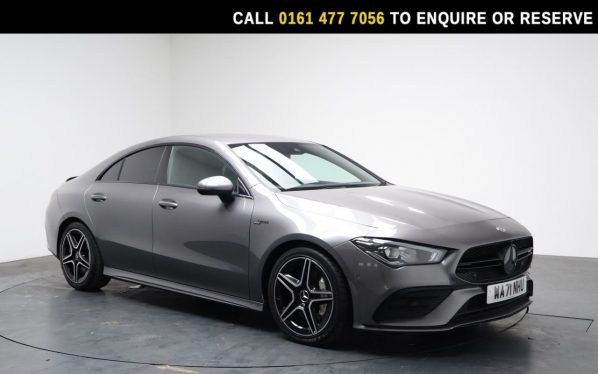 Used 2021 GREY MERCEDES-BENZ CLA Saloon 2.0 CLA35 AMG Coupe 4dr Petrol 7G-DCT 4MATIC Euro 6 (s/s) (306 ps) (reg. 2021-12-16) for sale in Stockport