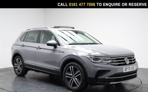 Used 2021 GREY VOLKSWAGEN TIGUAN SUV 1.5 TSI Elegance SUV 5dr Petrol DSG Euro 6 (s/s) (150 ps) (reg. 2021-01-31) for sale in Stockport