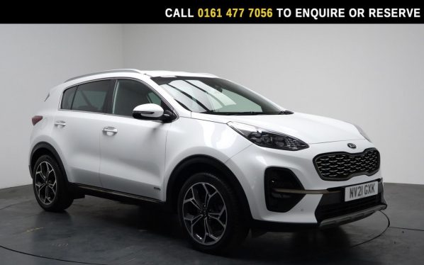 Used 2021 WHITE KIA SPORTAGE SUV 1.6 T-GDi GT-Line SUV 5dr Petrol DCT AWD Euro 6 (s/s) (174 bhp) (reg. 2021-05-25) for sale in Stockport