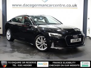 Used 2022 BLACK AUDI A5 Hatchback 2.0 TFSI 35 Sport Sportback 5dr Petrol S Tronic Euro 6 (s/s) (150 ps) (reg. 2022-02-01) for sale in Altrincham