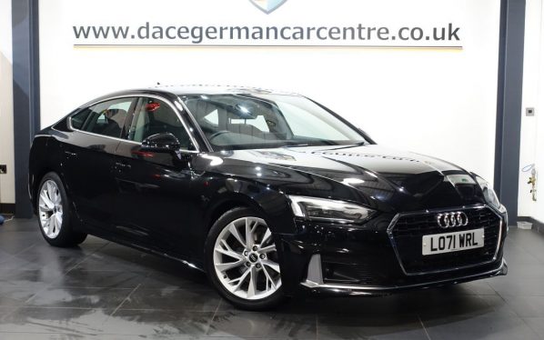 Used 2022 BLACK AUDI A5 Hatchback 2.0 TFSI 35 Sport Sportback 5dr Petrol S Tronic Euro 6 (s/s) (150 ps) (reg. 2022-02-01) for sale in Altrincham