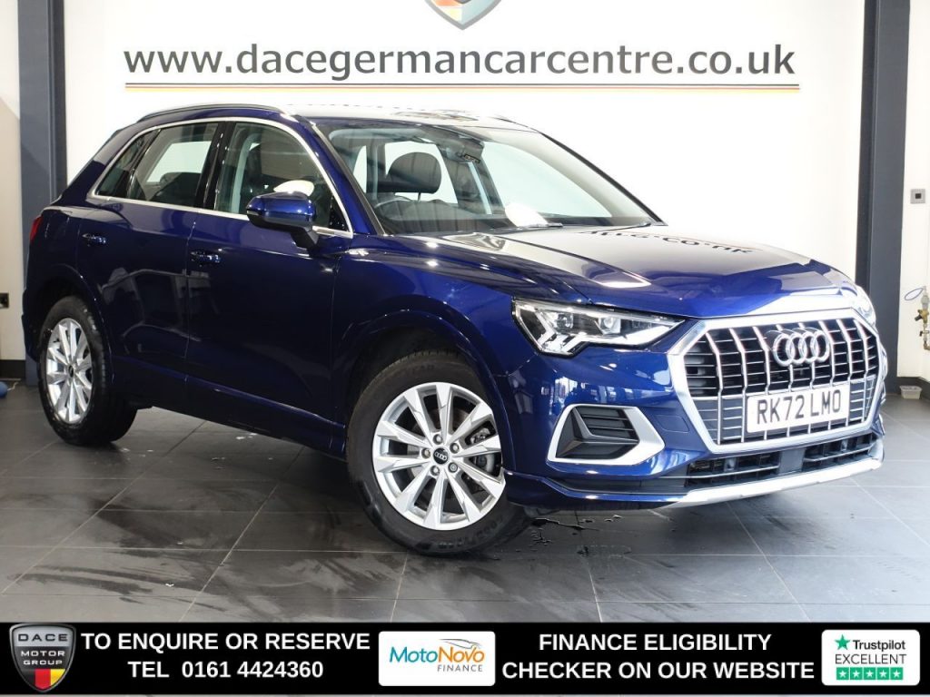 Used 2022 BLUE AUDI Q3 SUV 1.5 TFSI CoD 35 Sport SUV 5dr Petrol S Tronic Euro 6 (s/s) (150 ps) (reg. 2022-09-14) for sale in Altrincham