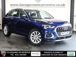 Used 2022 BLUE AUDI Q3 SUV 1.5 TFSI CoD 35 Sport SUV 5dr Petrol S Tronic Euro 6 (s/s) (150 ps) (reg. 2022-09-14) for sale in Altrincham