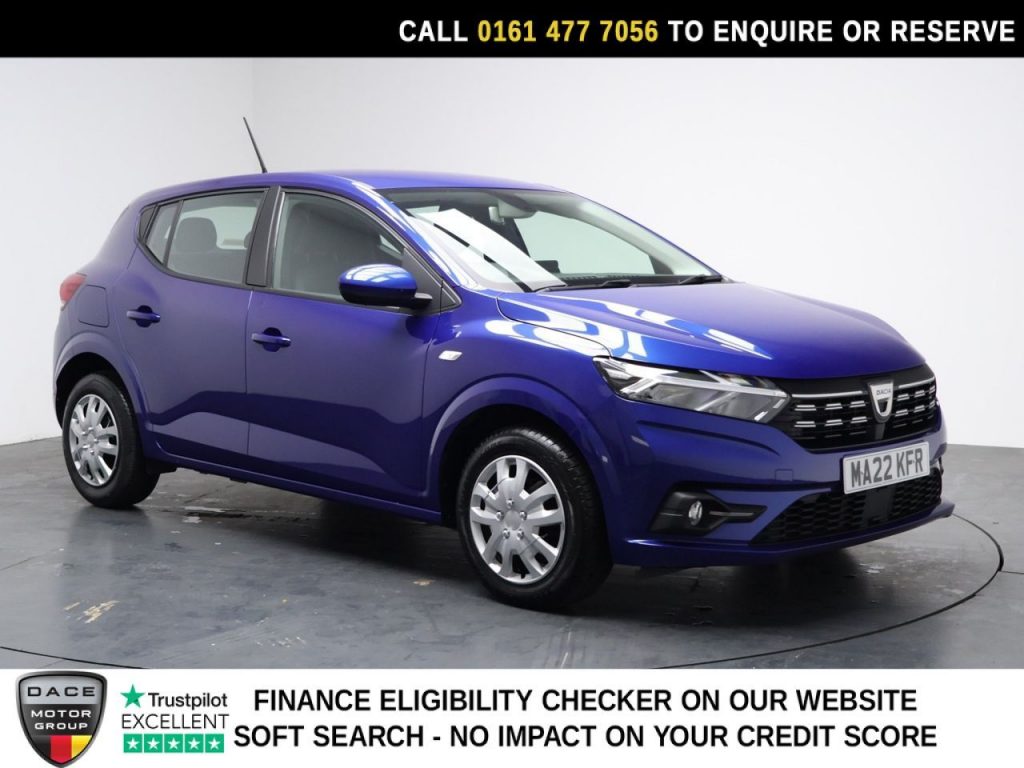 Used 2022 BLUE DACIA SANDERO Hatchback 1.0 TCe Comfort Hatchback 5dr Petrol Manual Euro 6 (s/s) (90 ps) (reg. 2022-03-26) for sale in Stockport