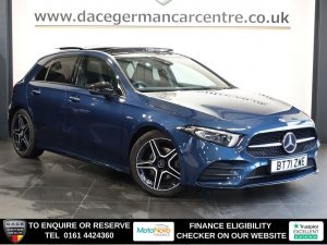 Used 2022 BLUE MERCEDES-BENZ A-CLASS Hatchback 1.3 A180 AMG Line Edition (Premium Plus) Hatchback 5dr Petrol 7G-DCT Euro 6 (s/s) (136 ps) (reg. 2022-01-31) for sale in Altrincham