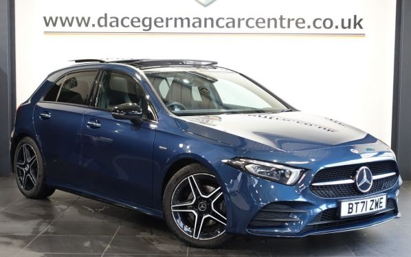 Used 2022 BLUE MERCEDES-BENZ A-CLASS Hatchback 1.3 A180 AMG Line Edition (Premium Plus) Hatchback 5dr Petrol 7G-DCT Euro 6 (s/s) (136 ps) (reg. 2022-01-31) for sale in Altrincham