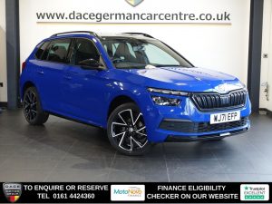 Used 2022 BLUE SKODA KAMIQ SUV 1.0 TSI Monte Carlo SUV 5dr Petrol Manual Euro 6 (s/s) (110 ps) (reg. 2022-01-05) for sale in Altrincham