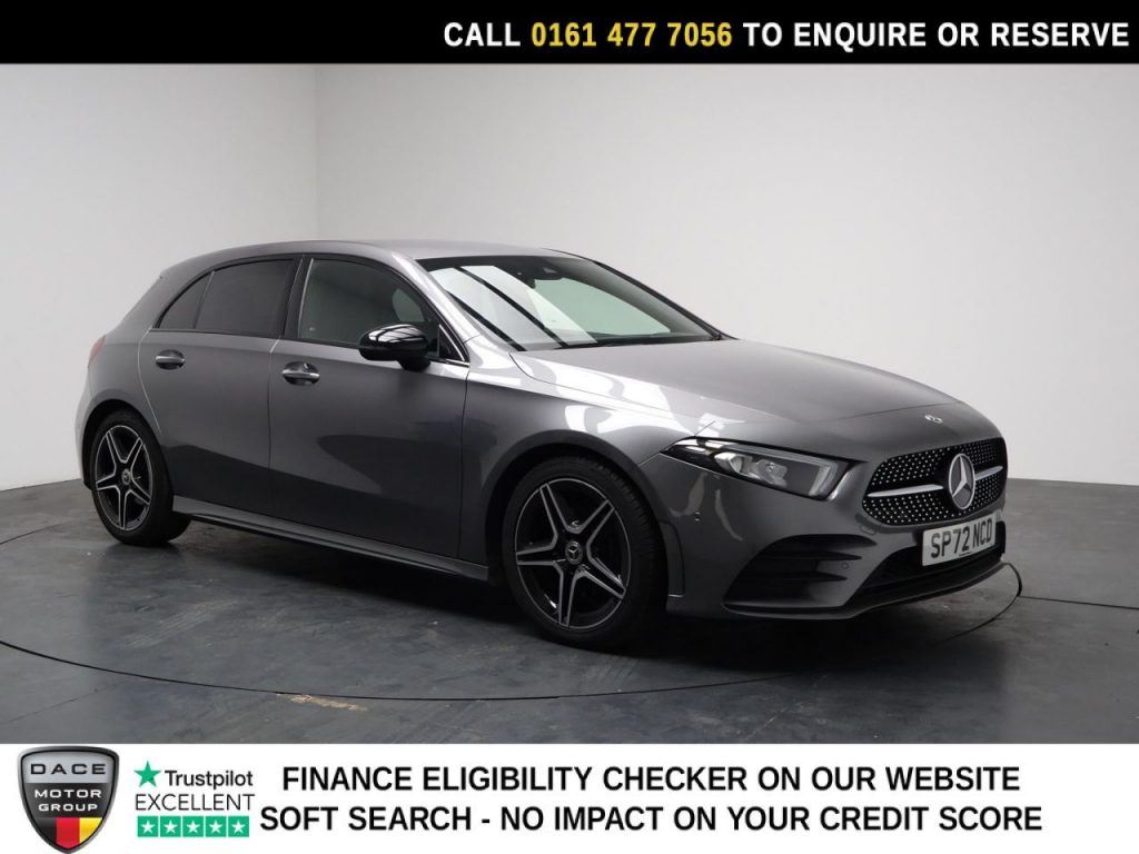 Used 2022 GREY MERCEDES-BENZ A-CLASS Hatchback 1.3 A180 AMG Line (Premium) Hatchback 5dr Petrol 7G-DCT Euro 6 (s/s) (136 ps) (reg. 2022-09-01) for sale in Stockport