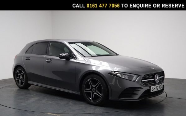 Used 2022 GREY MERCEDES-BENZ A-CLASS Hatchback 1.3 A180 AMG Line (Premium) Hatchback 5dr Petrol 7G-DCT Euro 6 (s/s) (136 ps) (reg. 2022-09-01) for sale in Stockport