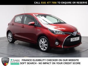 Used 2015 RED TOYOTA YARIS Hatchback 1.5 VVT-h Excel Hatchback 5dr Petrol Hybrid E-CVT Euro 6 (15in Alloy) (101 ps) (reg. 2015-03-01) for sale in Stockport