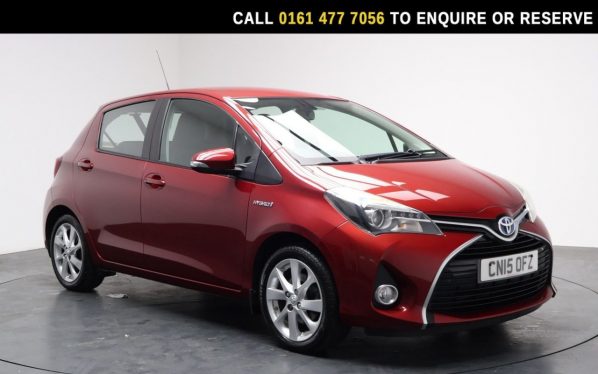 Used 2015 RED TOYOTA YARIS Hatchback 1.5 VVT-h Excel Hatchback 5dr Petrol Hybrid E-CVT Euro 6 (15in Alloy) (101 ps) (reg. 2015-03-01) for sale in Stockport