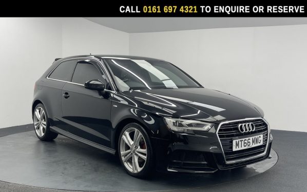 Used 2016 BLACK AUDI A3 Hatchback 1.6 TDI S line Hatchback 3dr Diesel Manual Euro 6 (s/s) (110 ps) (reg. 2016-09-30) for sale in Manchester