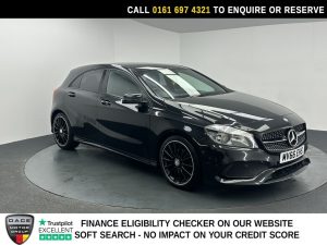 Used 2016 BLACK MERCEDES-BENZ A-CLASS Hatchback 1.6 A180 AMG Line (Executive) Hatchback 5dr Petrol Manual Euro 6 (s/s) (122 ps) (reg. 2016-09-27) for sale in Manchester
