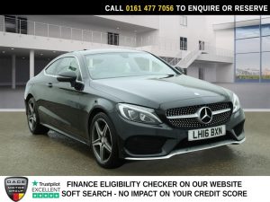 Used 2016 BLACK MERCEDES-BENZ C-CLASS Coupe 2.0 C200 AMG Line Coupe 2dr Petrol 7G-Tronic+ Euro 6 (s/s) (184 ps) (reg. 2016-03-24) for sale in Stockport