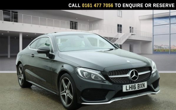 Used 2016 BLACK MERCEDES-BENZ C-CLASS Coupe 2.0 C200 AMG Line Coupe 2dr Petrol 7G-Tronic+ Euro 6 (s/s) (184 ps) (reg. 2016-03-24) for sale in Stockport