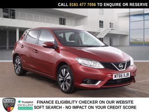 Used 2016 RED NISSAN PULSAR Hatchback 1.2 DIG-T N-Connecta Hatchback 5dr Petrol Manual Euro 6 (s/s) (115 ps) (reg. 2016-11-18) for sale in Stockport