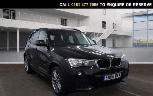 Used 2017 BLACK BMW X3 SUV 2.0 20d M Sport SUV 5dr Diesel Auto xDrive Euro 6 (s/s) (190 ps) (reg. 2017-01-17) for sale in Stockport