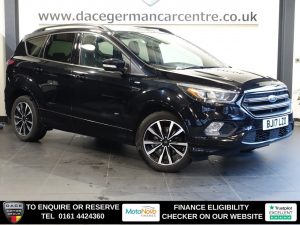 Used 2017 BLACK FORD KUGA SUV 2.0 TDCi EcoBlue ST-Line SUV 5dr Diesel Manual AWD Euro 6 (s/s) (180 ps) (reg. 2017-03-26) for sale in Altrincham