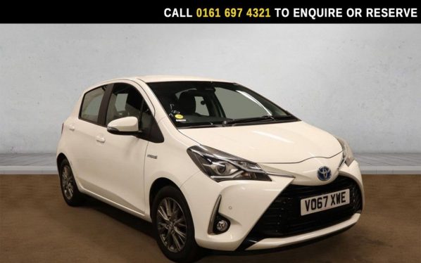 Used 2017 WHITE TOYOTA YARIS Hatchback 1.5 VVT-h Icon Tech Hatchback 5dr Petrol Hybrid E-CVT Euro 6 (s/s) (100 ps) (reg. 2017-11-16) for sale in Manchester