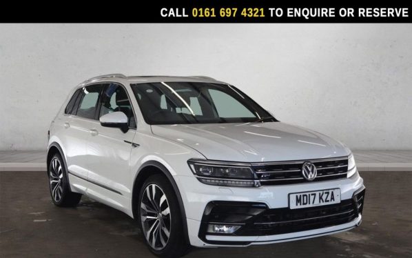 Used 2017 WHITE VOLKSWAGEN TIGUAN SUV 2.0 TDI BlueMotion Tech R-Line SUV 5dr Diesel DSG 4Motion Euro 6 (s/s) (150 ps) (reg. 2017-07-12) for sale in Manchester