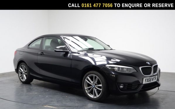 Used 2018 BLACK BMW 2 SERIES Coupe 1.5 218i Sport Coupe 2dr Petrol Manual Euro 6 (s/s) (136 ps) (reg. 2018-09-18) for sale in Stockport